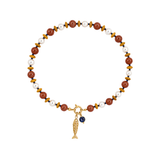 Mixed Beaded Fish Pendant Necklace