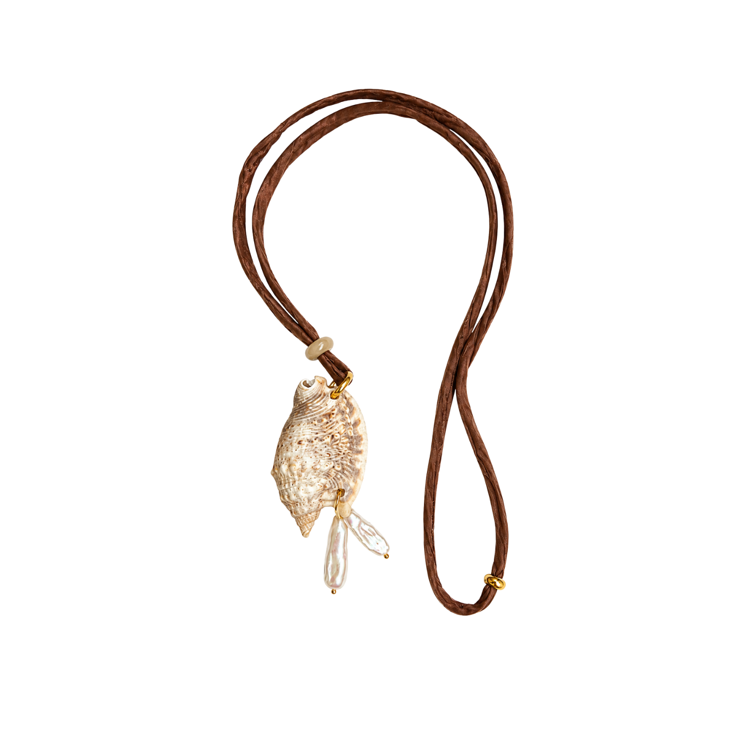Brown Cord Shell Necklace