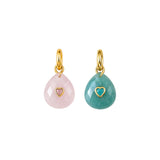 Natural Stone Teardrop Heart Charm