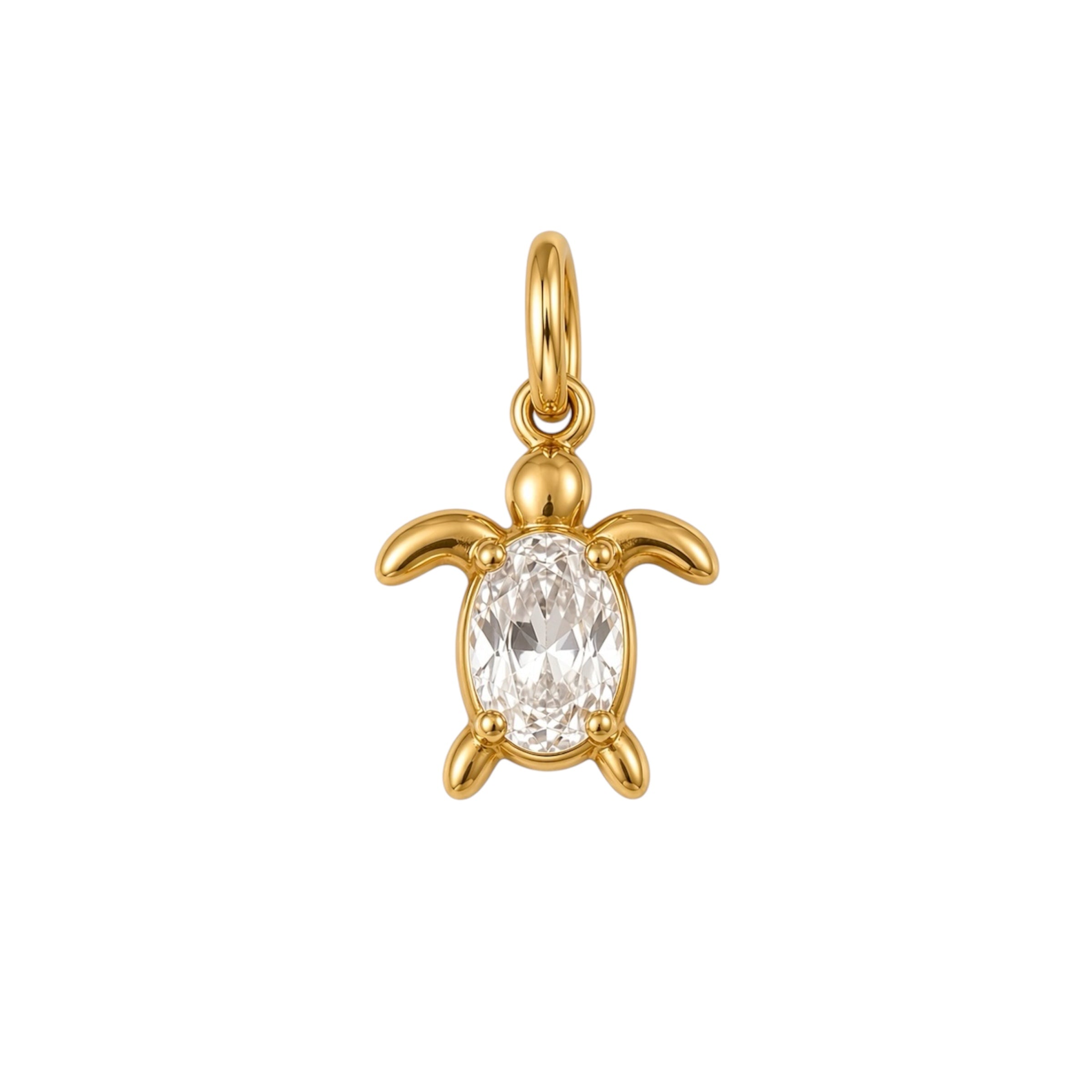 Turtle Gemstone Charm