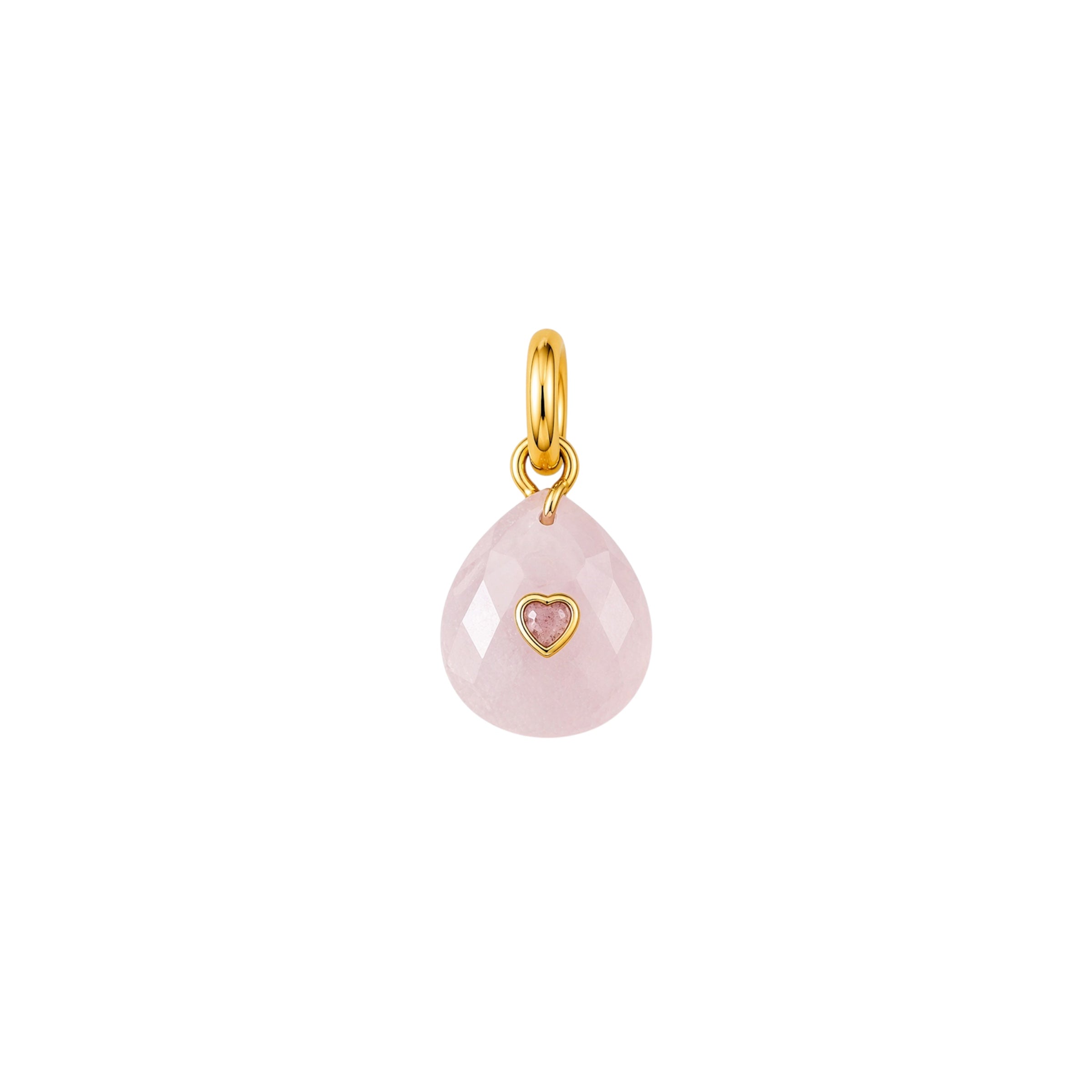 Natural Stone Teardrop Heart Charm