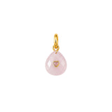 Natural Stone Teardrop Heart Charm