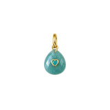 Natural Stone Teardrop Heart Charm