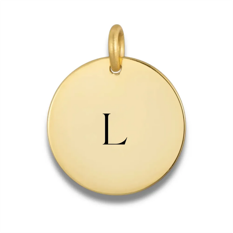 Engraved Disc Charm: Initial