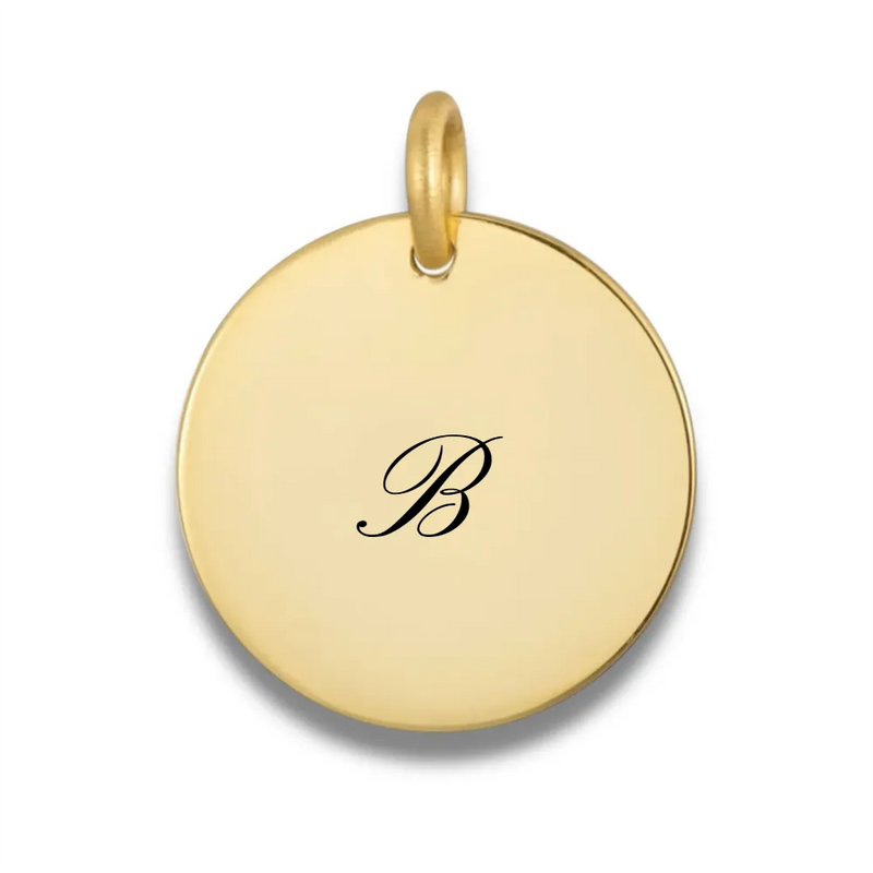 Engraved Disc Charm: Initial