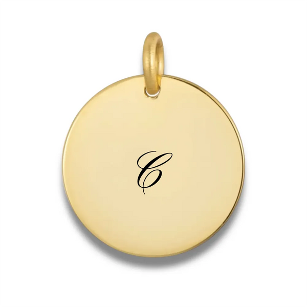 Engraved Disc Charm: Initial