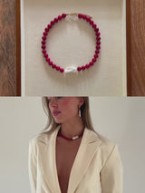 Cole Garnet Beaded Necklace