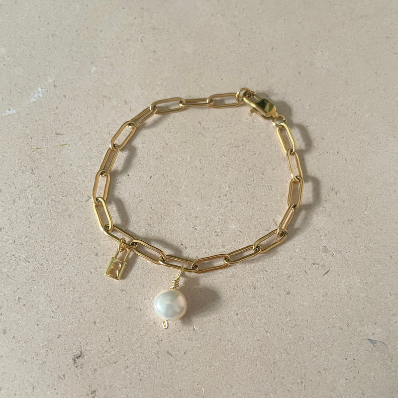 Lock & Pearl Bracelet